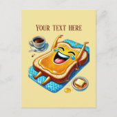 Grappig ontbijt toast brood briefkaart (Voorkant)