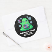 Grappig Ontmoet Blob S. Opslag Binaire Achtergrond Ronde Sticker (Envelop)