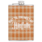 Grappig Ontmoet de Kinfolk Rustiek Land Heupfles (Voorkant)