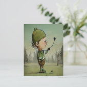 Grappig ontmoet je op golfbaan vier vakantie briefkaart (Staand voorkant)