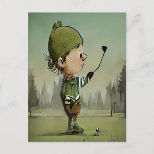 Grappig ontmoet je op golfbaan vier vakantie briefkaart (Voorkant)