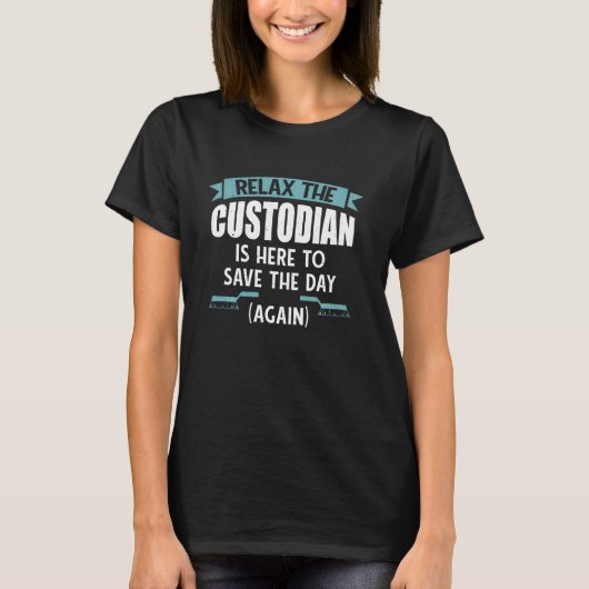 Grappig, ontspan de schoolbewaarder hier om de kin t-shirt (Voorkant)