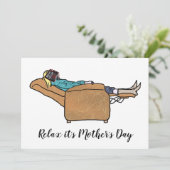 Grappig Ontspan het is moederdag boek liefhebbers  Feestdagenkaart (Staand voorkant)