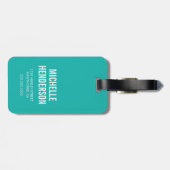 Grappig Ontspannen Strandgezicht | Teal Reis Bagagelabel (Achterkant horizontaal)