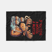 Grappig ontwerp als je een eland een muffin voor m fleece deken (Voorkant (Horizontaal))