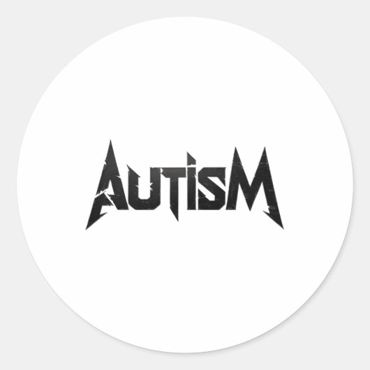 Grappig ontwerp Autisme Rock Meme Neurodivergent Ronde Sticker (Voorkant)