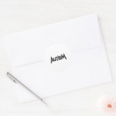 Grappig ontwerp Autisme Rock Meme Neurodivergent Ronde Sticker (Envelop)