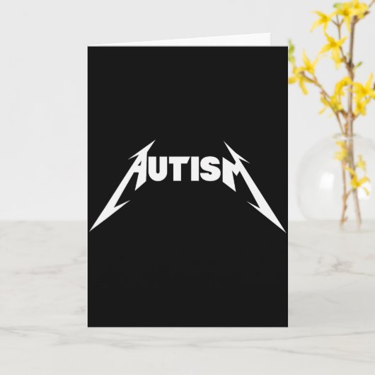 Grappig ontwerp autisme skelet meme metaal rock vo kaart (Gele Bloem)