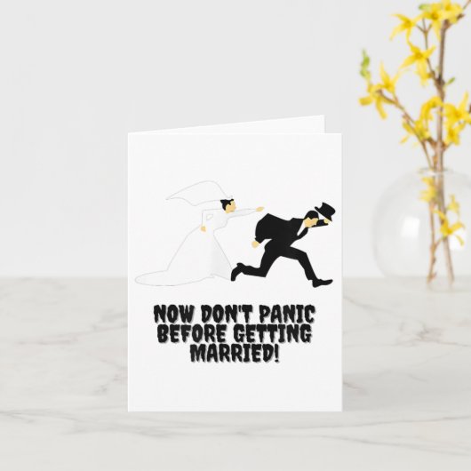 Grappig ontwerp _ Bruid achtervolgt bruidegom _ Ge Kaart (Gele Bloem)