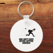 Grappig ontwerp _ Bruid achtervolgt bruidegom _ Ge Sleutelhanger (Voorkant)