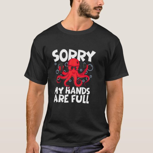 Grappig ontwerp - coole octopus die telefoons vast t-shirt (Voorkant)