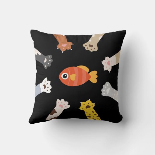 Grappig ontwerp dat katten spelen om vis te vangen kussen (Achterkant)