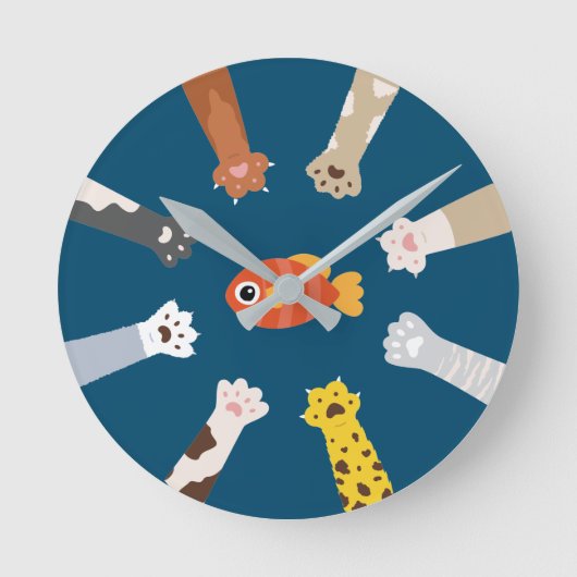 Grappig ontwerp dat katten spelen om vis te vangen ronde klok (Voorkant)