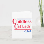 Grappig ontwerp kinderloze kattenvrouw 2024 Cadeau Kaart (Voorkant)
