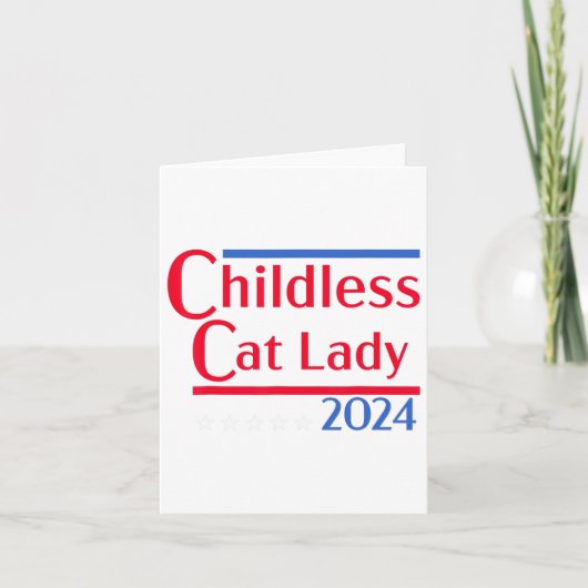 Grappig ontwerp kinderloze kattenvrouw 2024 Cadeau Kaart (Voorkant)