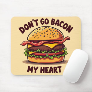 Grappig Ontwerp met Eten Puns voor Bacon Liefhebbe Muismat