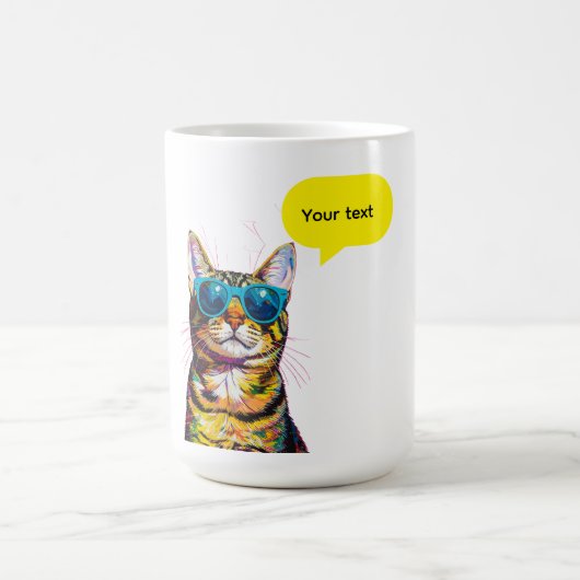 Grappig ontwerp met spraakballon van kat koffiemok (Center)