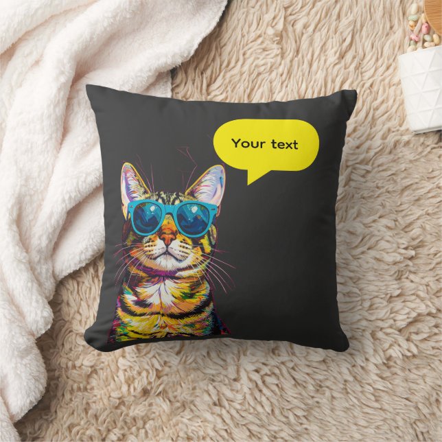 Grappig ontwerp met spraakballon voor katten kussen (Deken)