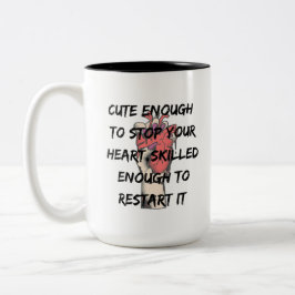 Grappig ontwerp met verpleegkundige quote tweekleurige koffiemok
