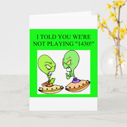 Grappig ontwerp van bridgespeler kaart (Gele Bloem)