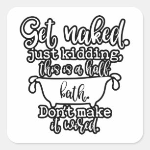 Grappig ontwerp van de badkamer voor uw thuisdecor vierkante sticker