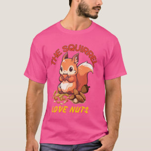 Grappig ontwerp van de eekhoorn bescherm uw noten t-shirt