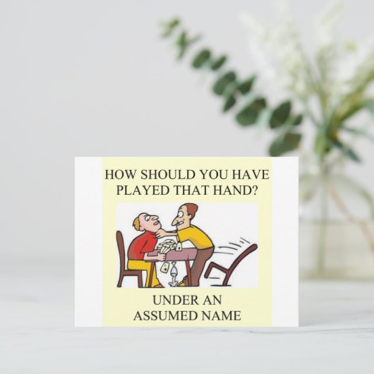 grappig ontwerp van de grap van de brugspeler briefkaart (Staand voorkant)