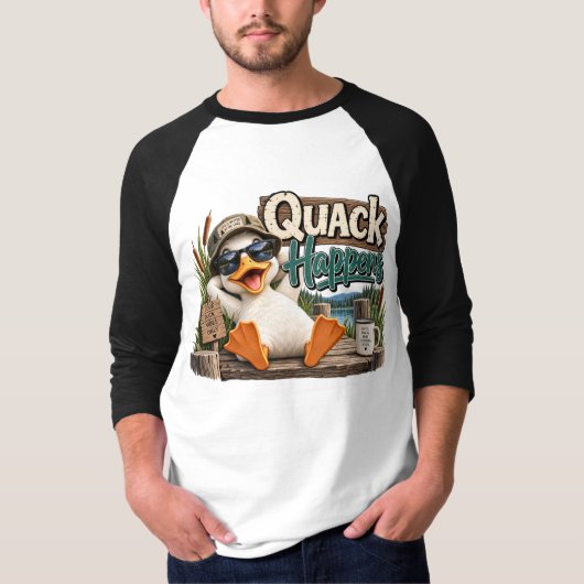 Grappig Ontwerp Visser Eend T-shirt (Voorkant)