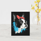 Grappig ontwerp voor Boston Terrier-hondenliefhebb Kaart (Gele Bloem)