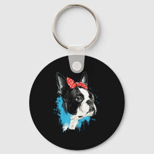 Grappig ontwerp voor Boston Terrier liefhebbers Sleutelhanger