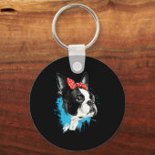 Grappig ontwerp voor Boston Terrier liefhebbers Sleutelhanger (Voorkant)
