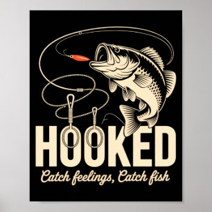 Grappig ontwerp voor een bassangelaar met een vish poster