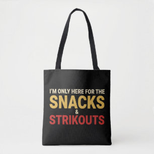 Grappig Ontwerp voor Honkbalsnacks en Strikeouts S Tote Bag