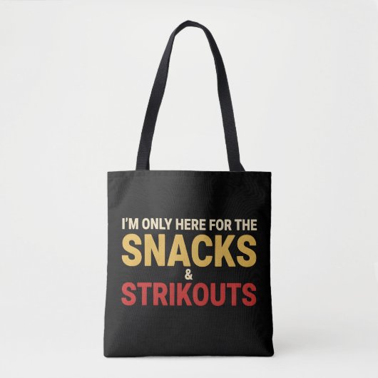 Grappig Ontwerp voor Honkbalsnacks en Strikeouts S Tote Bag (Voorkant)