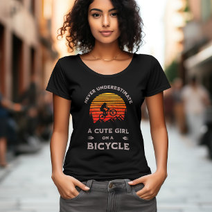 Grappig ontwerp voor meisje mountainbiker fietsen t-shirt
