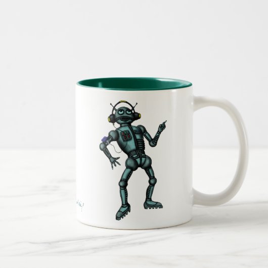 Grappig ontwerp voor mok van robokoffiekoffie (Rechts)
