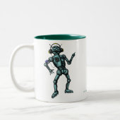 Grappig ontwerp voor mok van robokoffiekoffie (Links)