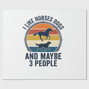 Grappig ontwerp voor paard- en hondenliefhebbers m cadeaupapier