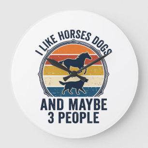 Grappig ontwerp voor paard- en hondenliefhebbers m grote klok