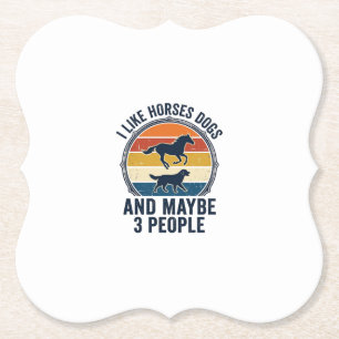 Grappig ontwerp voor paard- en hondenliefhebbers m kartonnen onderzetters