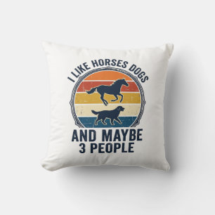 Grappig ontwerp voor paarden- en hondenliefhebbers kussen