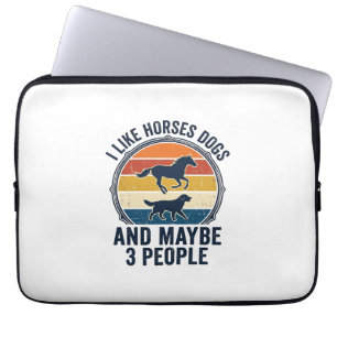 Grappig ontwerp voor paarden- en hondenliefhebbers laptop sleeve