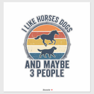 Grappig ontwerp voor paarden- en hondenliefhebbers sticker