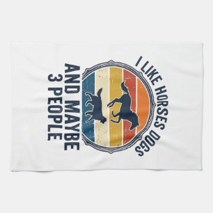 Grappig ontwerp voor paarden- en hondenliefhebbers theedoek