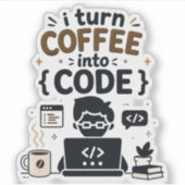 Grappig Ontwerp voor Programmeurs Sticker (Voorkant)