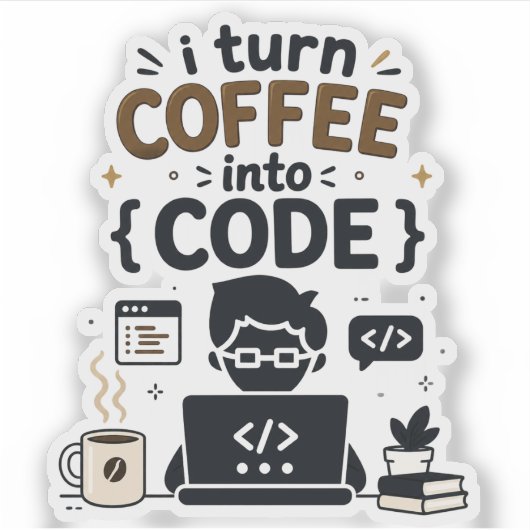 Grappig Ontwerp voor Programmeurs Sticker (Voorkant)