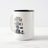 Grappig Ontwerp voor Programmeurs Tweekleurige Koffiemok (Voorkant links)