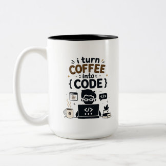 Grappig Ontwerp voor Programmeurs Tweekleurige Koffiemok