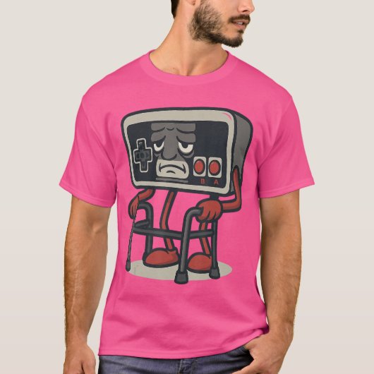 Grappig ontwerp voor retro gamecontroller voor kla t-shirt (Voorkant)