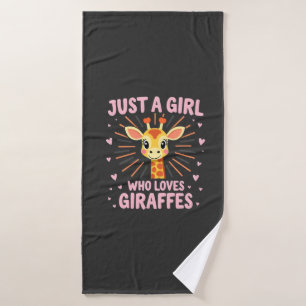 Grappig ontwerp voor vrouwen meisjes safari-giraff badhanddoek